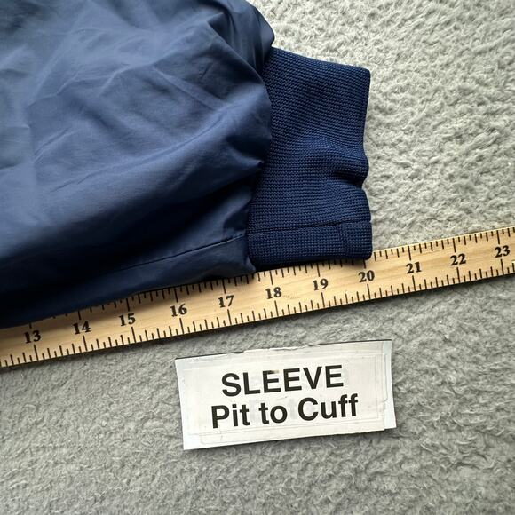 Vintage 90s Nike Lined Hooded Windbreaker Button Coach Jacket Mens Large Navy - Picture 4 of 12